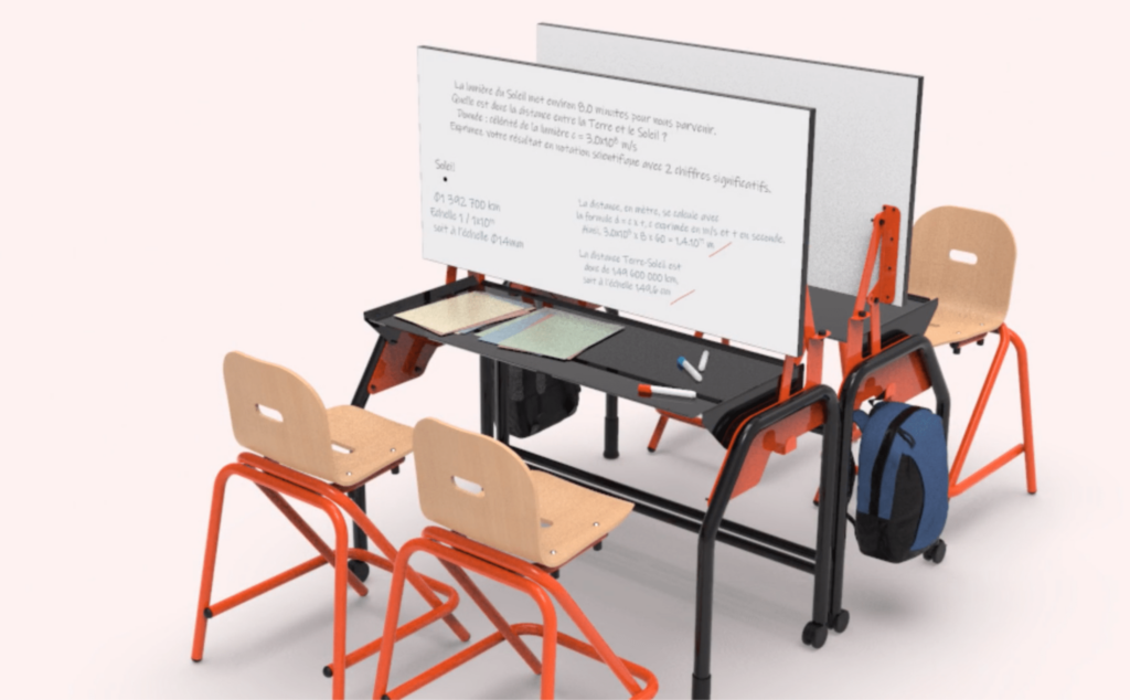 IA France propose son modèle de table tableau écolier BiPlan, option tablette