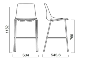 Chaise haute KLC dimensions