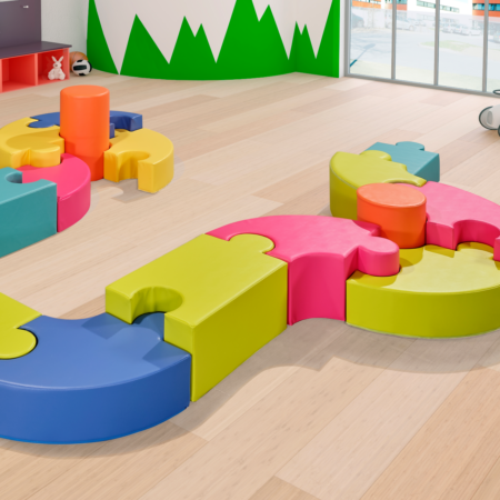 Pouf Puzzle idéal pour les enfants, disponible chez IA France