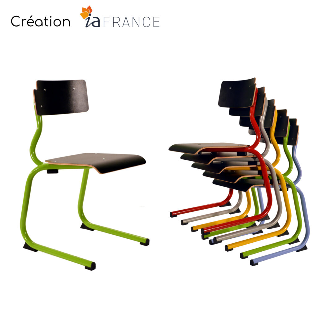 Nouvelle chaise scolaire aluminium du Programme 3.4.5, by IA France.